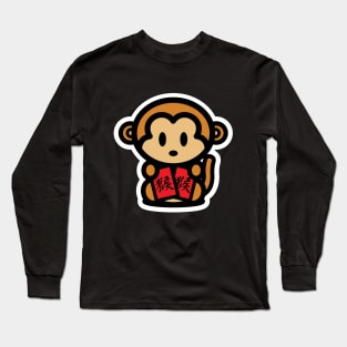 Year of the Monkey Bambu Brand Momo Panda Long Sleeve T-Shirt